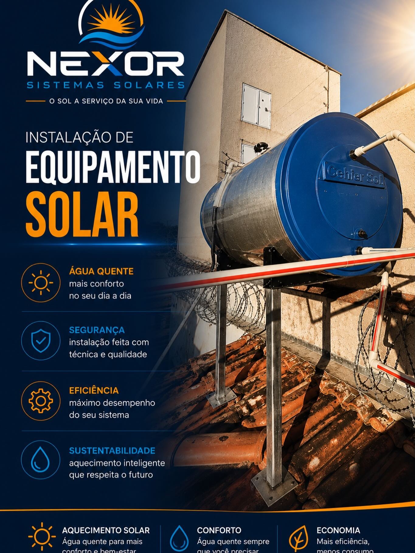 Instalação de equipamento solar
