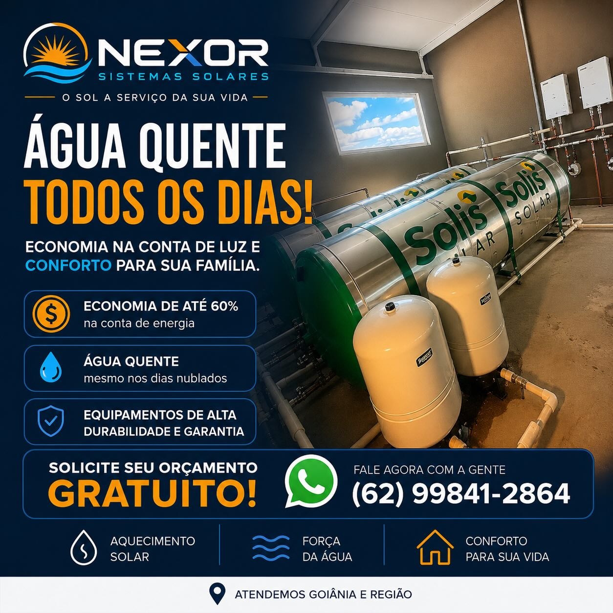 Reservatórios de água quente Solis Solar